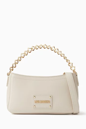 Strass Chain Shoulder Bag in Faux Leather