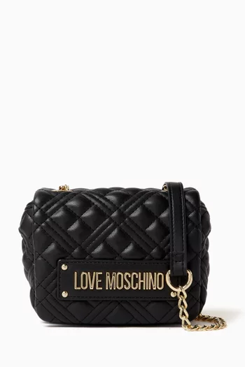 Mini Shoulder Bag in Quilted Faux Leather