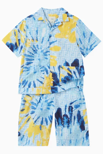 Tie-Dye Logo Bermuda Shorts in Poplin