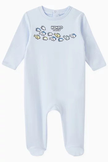 Printed Sleepsuit in Cotton