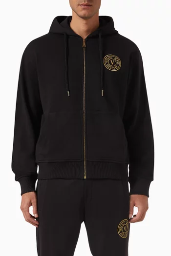 Embroidered-logo Hoodie in Cotton