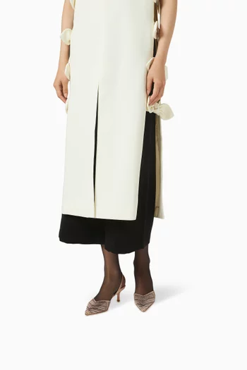 Clivia 50 Crystal Slingback Pumps in Leather