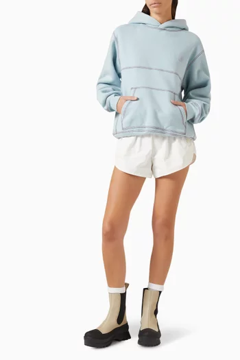 كنزة بغطاء رأس وحياكة بلون مغاير صوف قطني