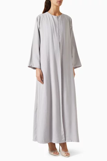 Round-neck Abaya in Cotton-chiffon