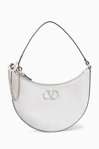 Valentino Garavani VLOGO Mini Hobo Bag in Grained Leather