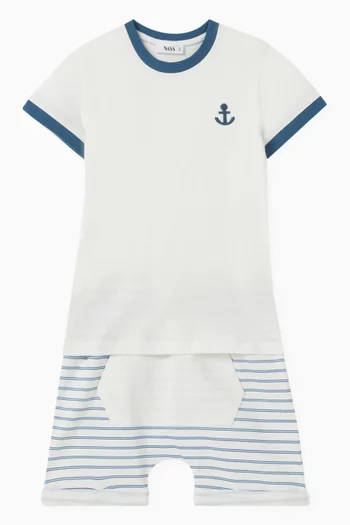Nautical Printed T-shirt & Shorts Set