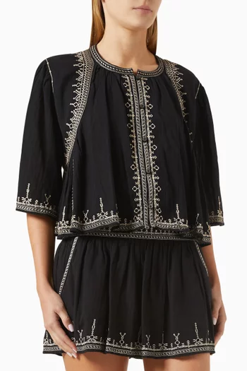 Perkins Embroidered Top in Cotton