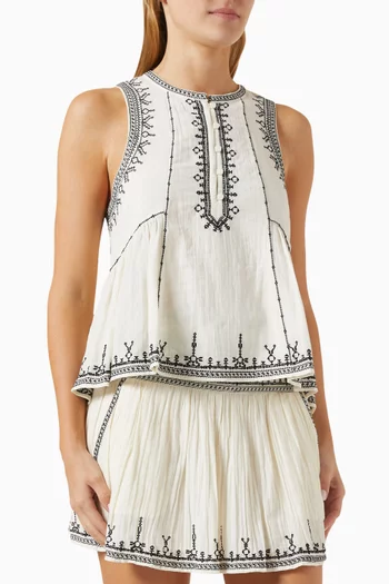 Pagos Embroidered Top in Cotton