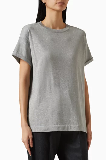 Oversized T-shirt Sweater in Cashmere-silk