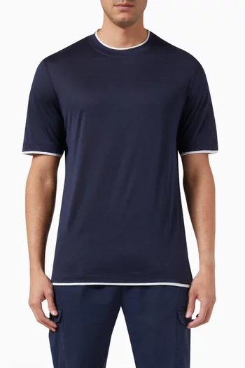 Double-layered T-shirt in Cotton-silk