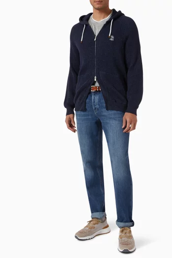 تي شيرت بتصميم على شكل طبقتين حرير وقطن