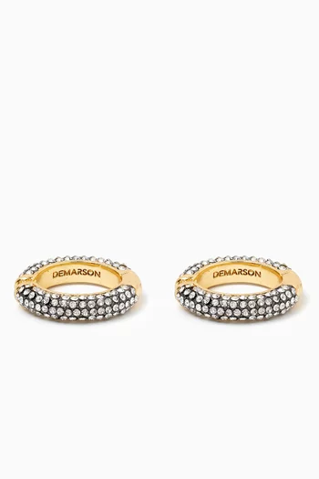 Crystal Pavé Ear Cuffs in 12kt Gold-plated Brass