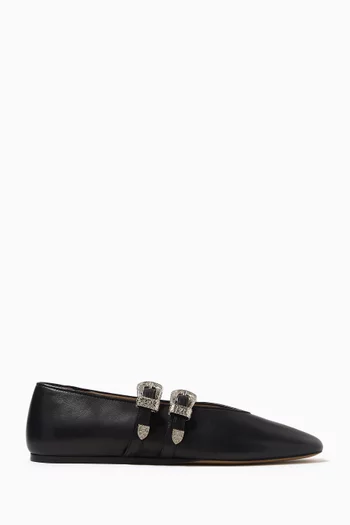 Claudia Ballet Flats in Leather