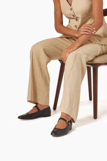 Mary Jane Ballerinas in Leather