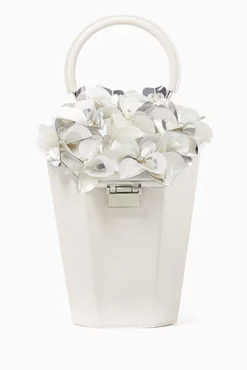 In Bloom Bouquet Embellished 3D Vase Top-Handle Bag