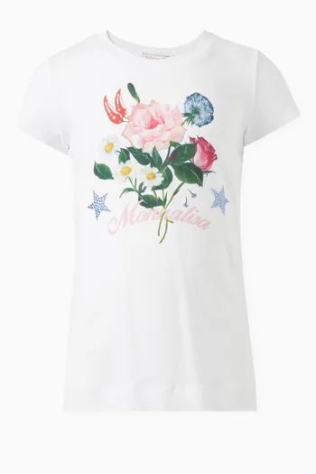 Floral T-shirt in Cotton Jersey
