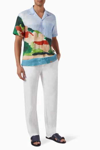 Pacha Logo Trousers in Linen