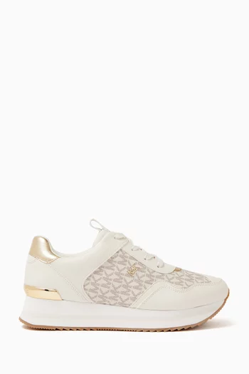 Raina Monogram Sneakers Coated-canvas & Faux Leather