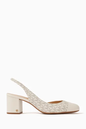 Perla Flex 70 Slingback Pumps in Logo Canvas