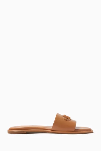 Saylor Slide Sandals in Leather