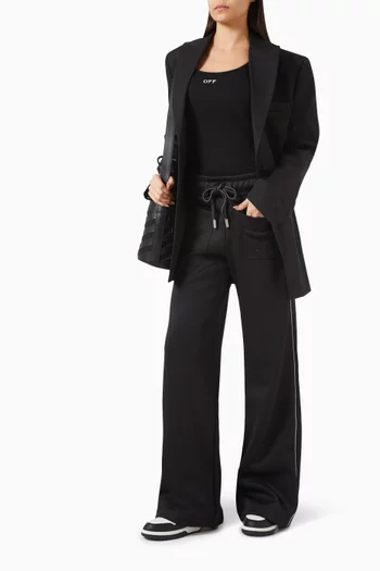 بلوزة بدون أكمام بشعار الماركة قطن مطاطي