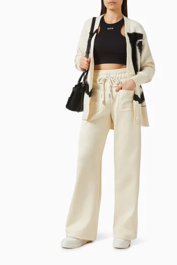 بلوزة قصيرة بلا أكمام بشعار الماركة قطن مطاطي