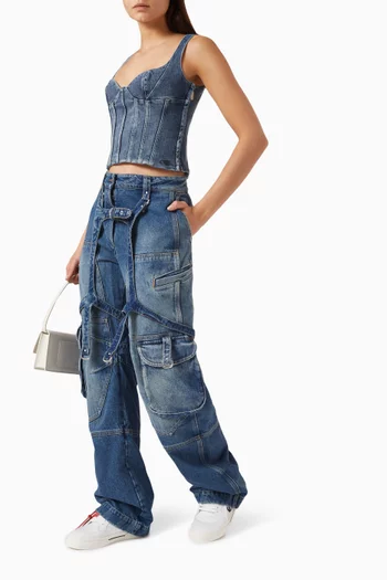 Cargo Over Pants in Denim