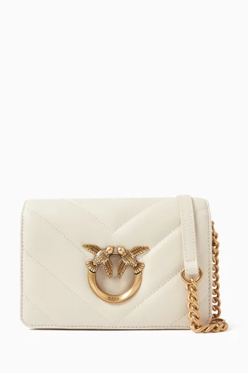 Mini Love Click Crossbody Bag in Quilted Leather