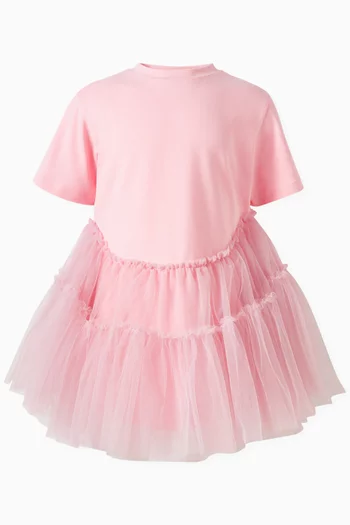 Tulle-skirt Dress in Cotton