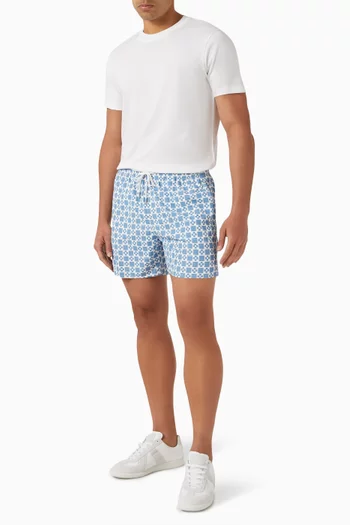 Square-print Swim Shorts
