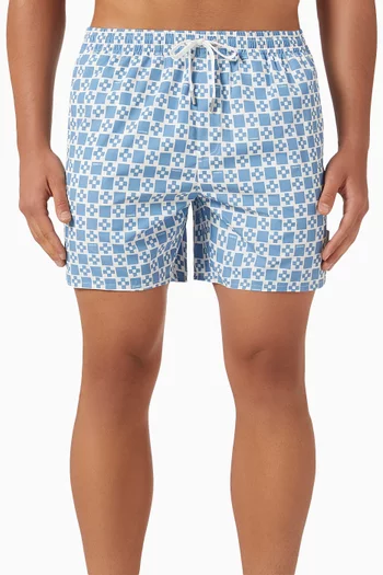 Square-print Swim Shorts