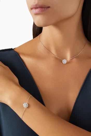 سوار تيودور روز ميني ايكونز مرصع بالماس ذهب أبيض عيار 18