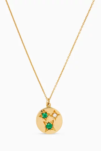 Venus Diamond & Emerald Pendant Necklace in 18kt Gold