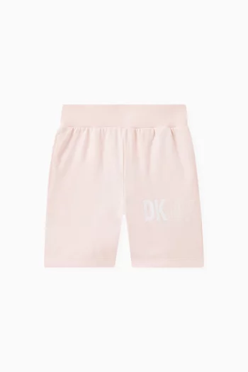 Dkny Kids logo-print cotton shorts - Pink