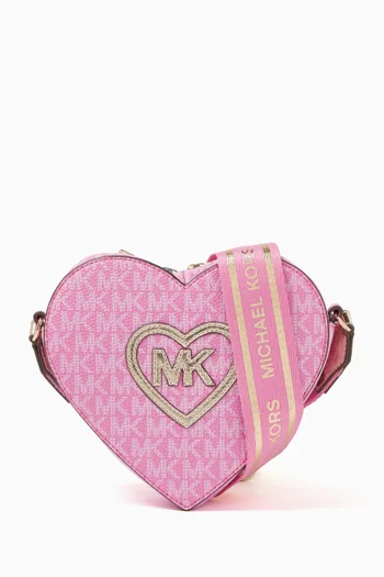 Heart shaped Logo-patch Bag in Faux Leather