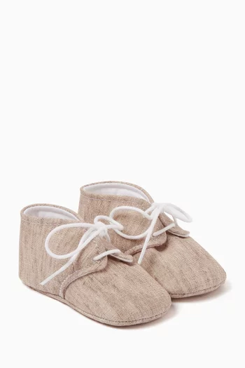 Lace-up Booties in Canvas