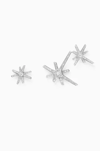 Daw Stud and Motif Earrings in 18kt White Gold