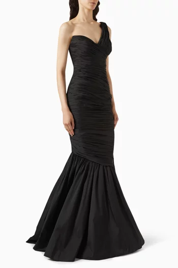 Hector One-shoulder Gown in Taffeta