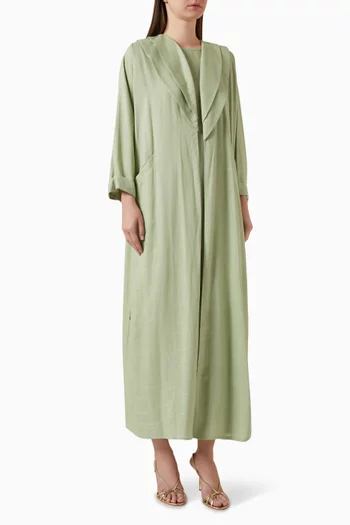 Layered-collar Abaya Set
