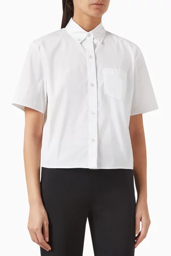 Cropped Pocket Top in Crêpe