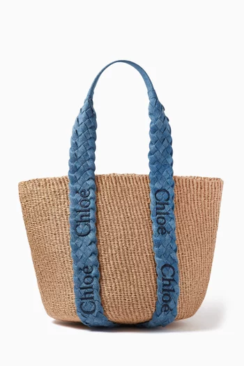 x Mifuko Large Woody Basket Tote Bag in Fair-trade Paper