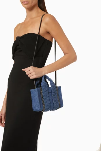 Mini Woody Tote Bag in Denim