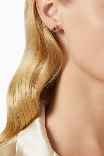 Retro Diamond & Enamel Letter 'A' Earrings in 18kt Rose Gold