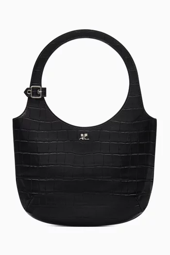 Holy Croco Stamped Tote Bag in Leather