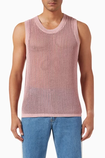Washed Vest in Cotton-knit
