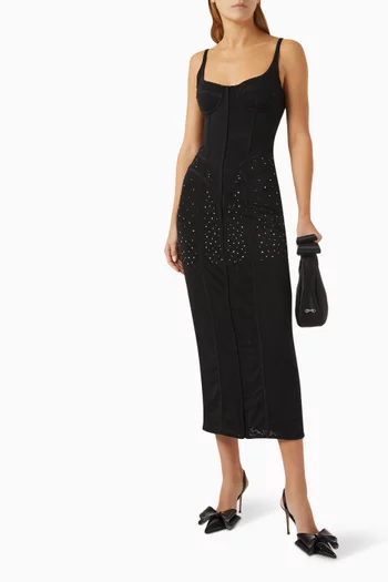 Strass-embellished Midi Dress