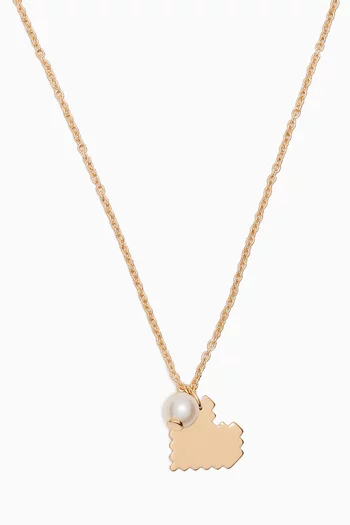 Kiku Tiny Pearl Heart Necklace in 18kt Yellow Gold