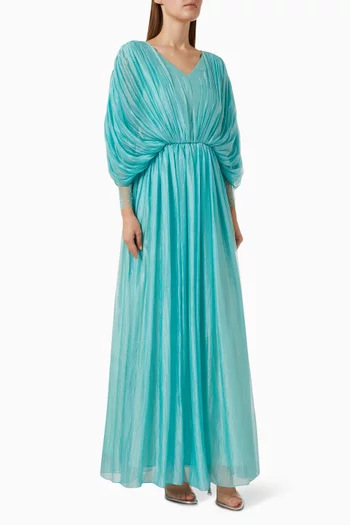 Crystal-embellished Drape Dress in Silk-organza