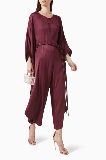 Belted Jumpsuit in Viscose-blend