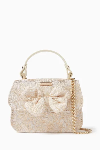 Bow Top-handle Bag in Jacquard